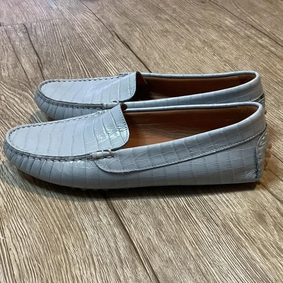 M. Gemi Felize Leather Moccasin Driving Loafers Light Blue Womens Size 37.5,US 7 - Picture 2 of 5